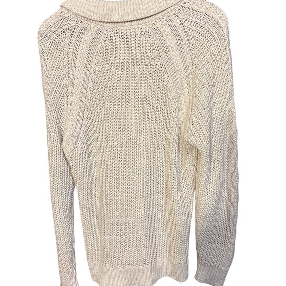 Garnet Hill Womens Button-Front Knit Cardigan Sweater M Linen & Organic Cotton B - Picture 6 of 6